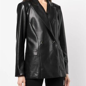 Jonathan Simkhai Black Faux Leather Blazer size XS (like new)